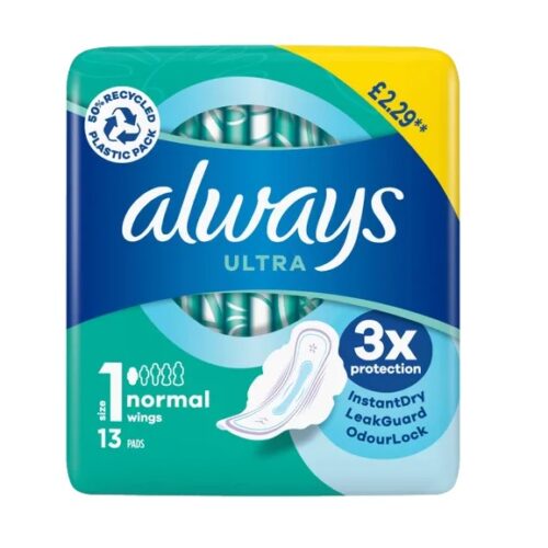 ALW004-1.jpg Always Ultra Sanitary Pads Normal13's (light Green)