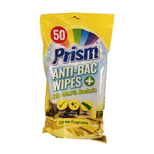ANT002.jpg Prism Antibacterial Wipes 50 Pk