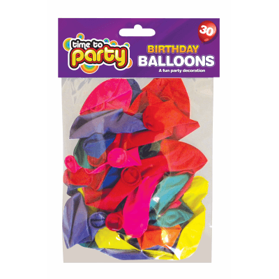 Birthday Balloons 30pk Half Box