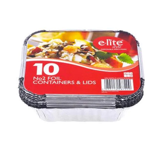 DIS056.jpg Disposable No2 Foil Containers Half Box