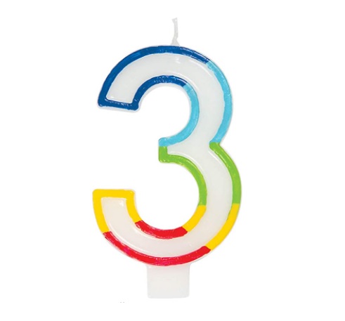 GSD Number "3" Candles