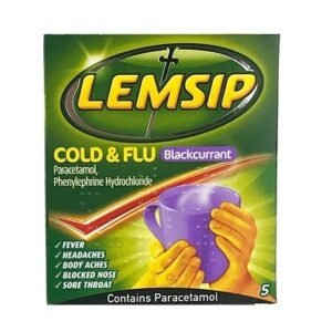 Lemsip Cold & Flu Sachets 5's - Blackcurrant