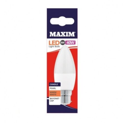 STA028.jpg Maxim LED Bulb 6w=40w Candle Bayonet Cap