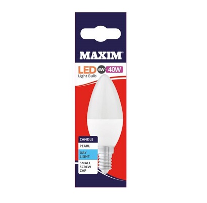 STA029.jpg Maxim LED Bulb 5w=40w Small Candle Screw