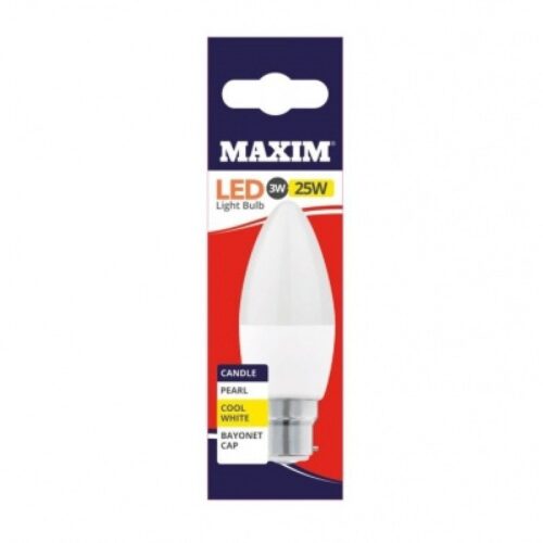 STA034.jpg Maxim LED Bulb 3w=25w Candle Bayonet Cap