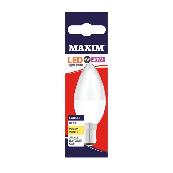 STA037.jpg Maxim LED Bulb 6w=40w Small Bayonet Cap