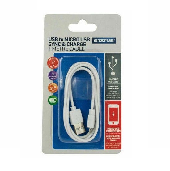 USB008-1.jpg Micro USB Phone Charging Cable 1pk - Samsung Full Box