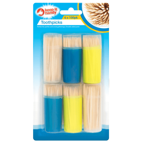 Wooden Toothpicks 6 x 100pk