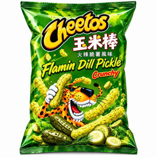 Cheetos Flamin’ Dill Pickle Snacks 60g (China) Cheetos Flamin’ Dill Pickle Snacks 60g (China)